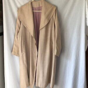 Vintage 1940s 1950s Kay McDowell Rayon Swing Open Coat Large 14 16 Lined